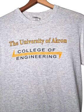 University Of Akron College Of Engineering Shirt Small Gray Zips Academia School